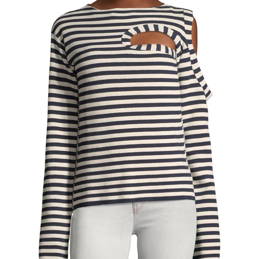Celine by Phoebe Philo striped cutout top